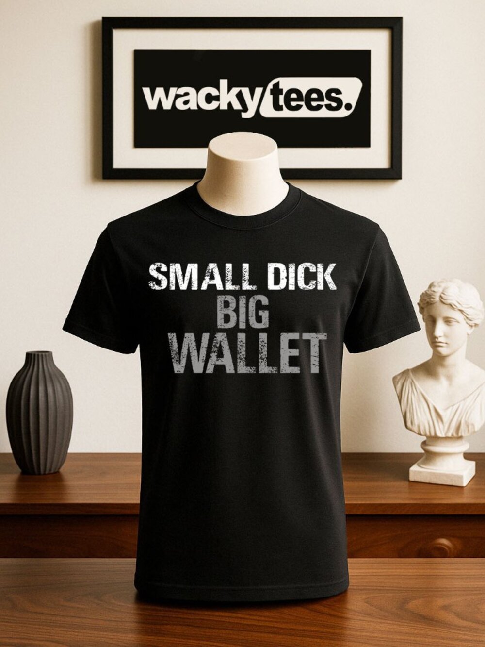 Small Dick Big Wallet 2 Rooster Funny Adult Humor Graphic Tee Shirt